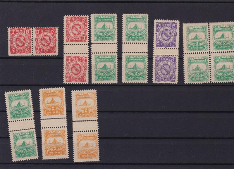 german stadt post privat post karlsruhe private post  stamps ref r14096