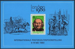 Surinam 550a,MNH.Michel 904 Bl24. LONDON-1980.Sir Rowland Hill.