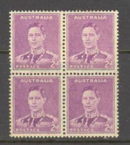 AUSTRALIA Sc# 182B MH FVF 4BLOCK King George VI KGVI