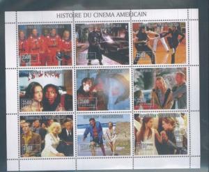 HISTORY of AMERICAN MOVIES PART III - Mini Sheet of 9 MNH Madagascar - E43