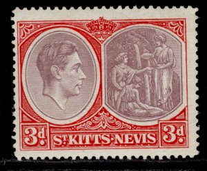 ST KITTS-NEVIS GVI SG73b, 3d, LH MINT. Cat £50. PERF 14