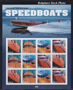 BOBPLATES #4160-3 SpeedBoats Sheet of 12 VF MNH SCV=$10.5 See Details for #s/Pos