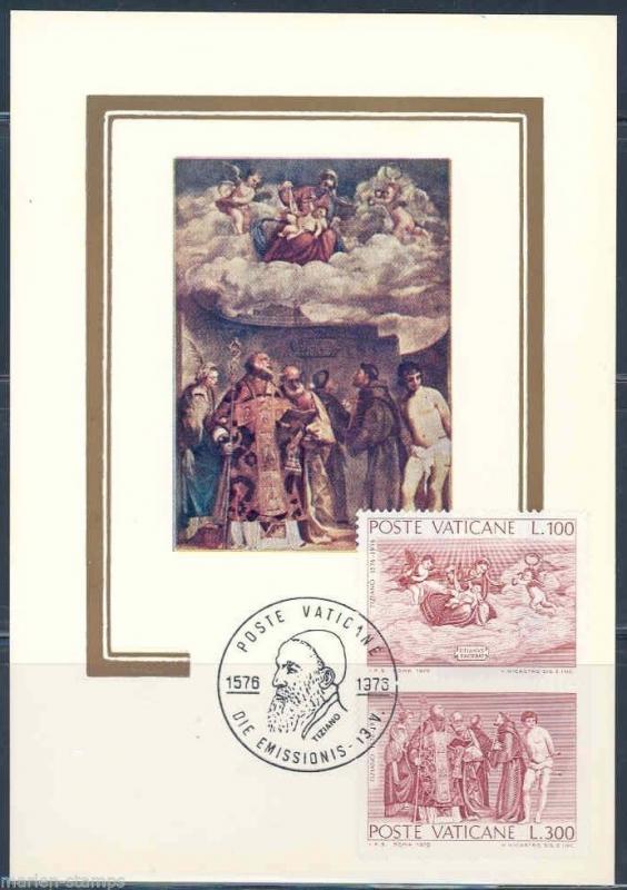 VATICAN CITY  SCOTT#590/91  MAXIMUM CARD  FIRST DAY CANCELED