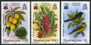 Montserrat 551-553, mi 565-567, Mnh.national Emblem.mango, Labster Claw ,Oriole,