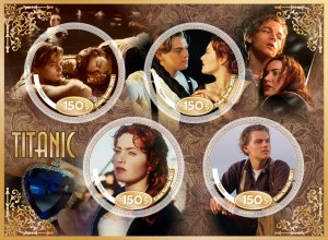 Stamps. Cinema. Titanic  2021 year 1+1 sheets perf  Cabo Verde