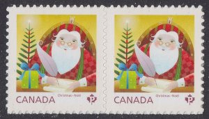 Canada 2798 Christmas Santa 'P' horz pair (2 stamps) MNH 2014