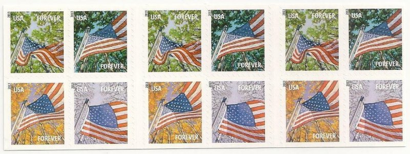 US 4781b Flag for All Seasons forever booklet APU P1111 (20 stamps) MNH 2013 