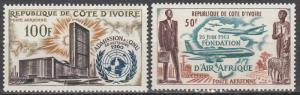 Ivory Coast #C21, C26  F-VF Unused   CV $3.75  (A6518)