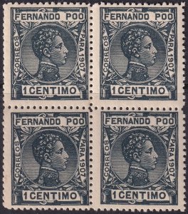 Fernando Po 1907 Sc 152 block MLH* streaky gum