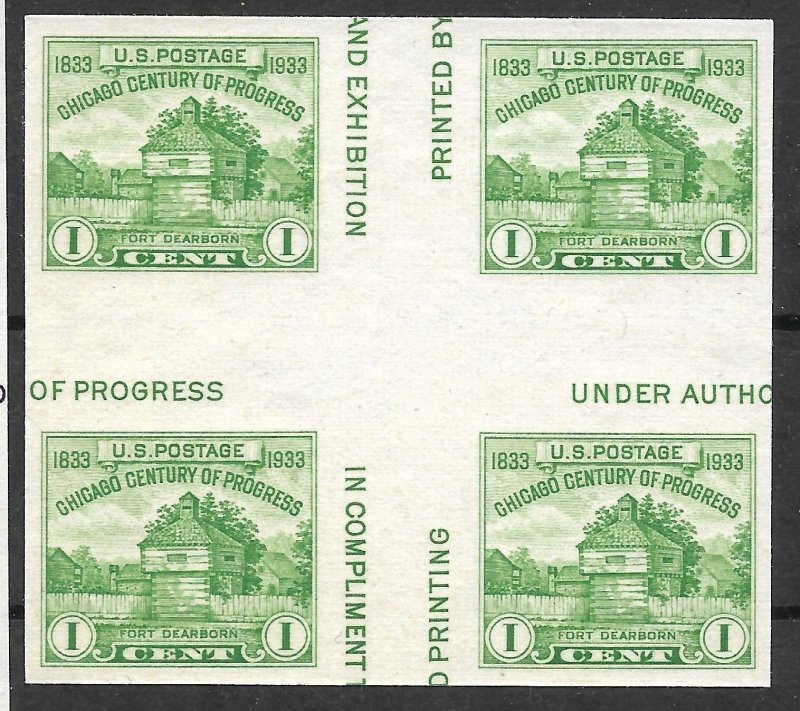 Doyle's_Stamps: MNH 1935 Century of Progess Spec Printing Cross Gutter Blocks