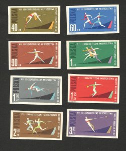 POLAND-MNH** MNH** IMPERFORATED SET-SPORT-7th EUROPEAN ATHLETIC CHAMP. -1962.