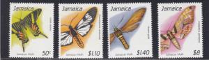 Jamaica # 752-755, Moths, NH, 1/2 Cat..