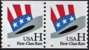 SC#3264 (33¢) H Rate Uncle Sam's Hat Coil Pair (1998) MNH