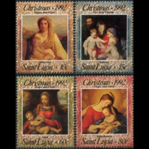 ST.LUCIA 1992 - Scott# 997-1000 Christmas Set of 4 NH
