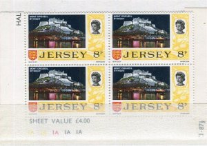 BRITAIN JERSEY; 1970s early QEII Pictorial issue MINT MNH 8p. CORNER BLOCK 4
