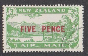 NEW ZEALAND 1931 5d on 3d airmail fine used - ACS cat NZ$30.................M441