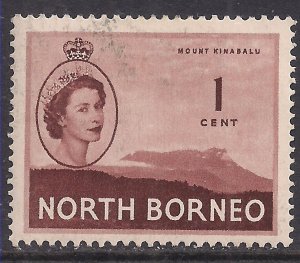 North Borneo 1954 QE2 1c Mount Kinabalu used SG 372 ( L263 )