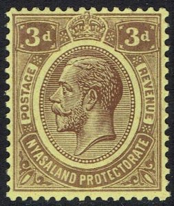 NYASALAND 1921 KGV 3D WMK MULTI SCRIPT CA