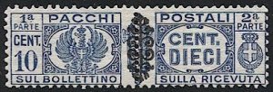 ITALY 1945 Sc Q38 Unused NG 10c pair, VF, Parcel Post