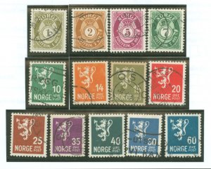 Norway #162-163/165-171/173- Used Single