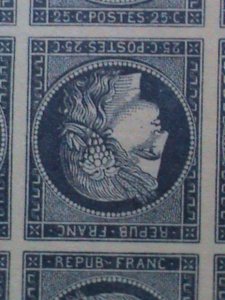 ​FRANCE-1850  SC# 6c BLUE CERES- RARE IMPERF BLOCK OF 9WITH TETE BECHE PAIR VF