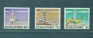 Singapore - Sc# 397-9. 1982 Lighthouse. MNH $3.80.