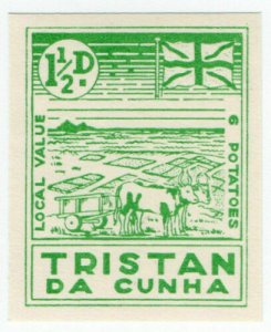(I.B) Tristan da Cunha Postal : Local Post 1½d (Ox Cart)