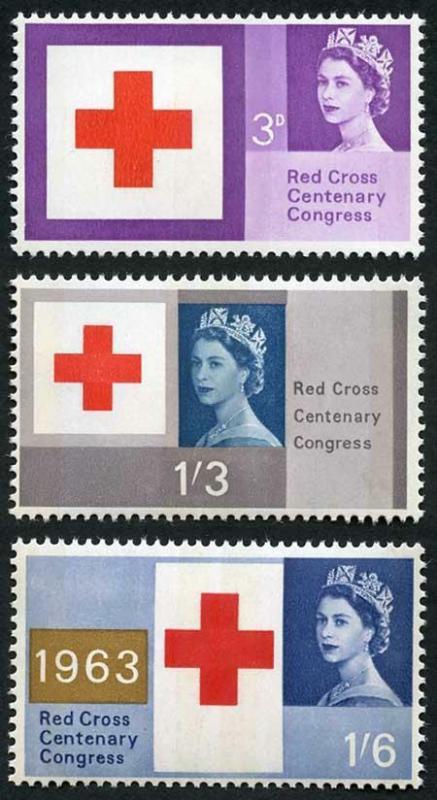 SG642p/4p 1963 Red Cross Phosphor Set U/M