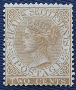 MALAYA 1882 STRAITS SETTLEMENTS QV 2c BROWN CA MNG SG#50 CV£375 M4880