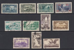 Lebanon Sc 129,130,132,151,208,255,284,C48,C72,C97,C110 used. 1930-46 issues, 11