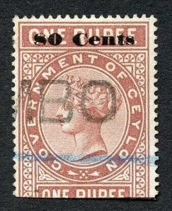 Ceylon Telegraph SGT92 80c on 1r Red-brown Type 87 Cat 11 only 4000 printed