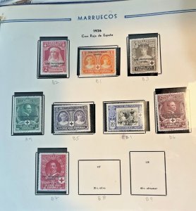 Spanish Morocco stamps: Scott, 1926, B1-B7, EB1, mint lightly hinged