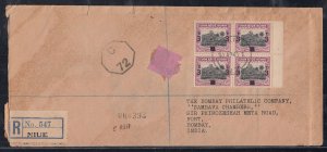 Niue - Apr 1945, Registered Cover to India