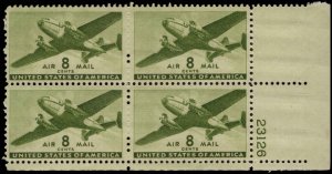 US #C26 8 TRANSPORT MNH LR PLATE BLOCK #23126 DURLAND $1.50