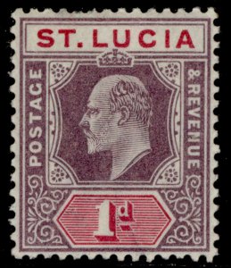 ST. LUCIA EDVII SG59, 1d dull purple & carmine, M MINT.