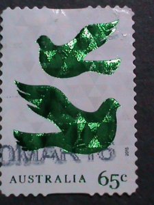 ​AUSTRALIA-RARE HOLOGRAM-LOVELY BIRDS STAMP USED -VF WE SHIP TO WORLD WIDE.