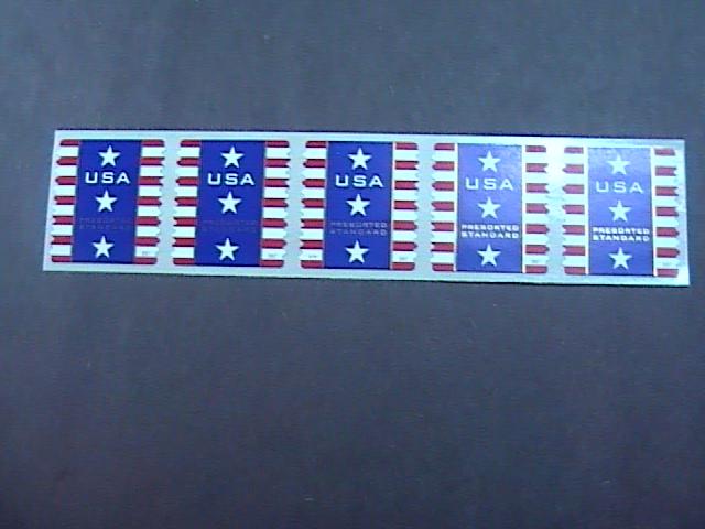 U.S.# 4158-MINT/NH-PLATE # COIL STRIP OF 5(V#111)---USA-STARS AND STRIPES --2007