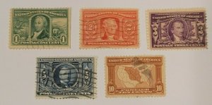 Scott # 323- 327 complete set - Used - SCV $92.00