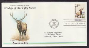US Elk 1987 Typed FDC BIN