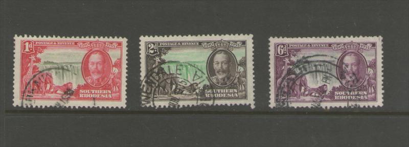 Rhodesia 1935 Silver Jubilee SG 31,32,24 FU