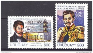 URUGUAY Sc#1436/37 MNH STAMP President Military Uniform - Presidente Uniforme