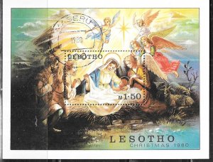 Lesotho #318  1.50m   Nativity  S/S (CTO) CV $0.90