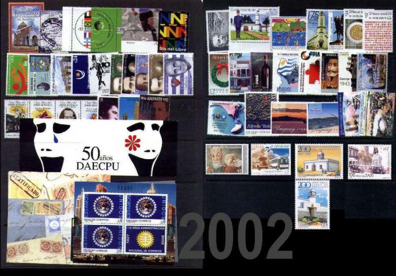 Uruguay MNH stamp collection complete year set 2001 to 2009 Catalog value $1350 