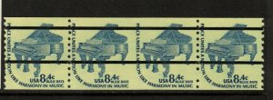 USA #1615ce Very fine Never Hinged Strip Of Four - Center Pair Is Imperforate