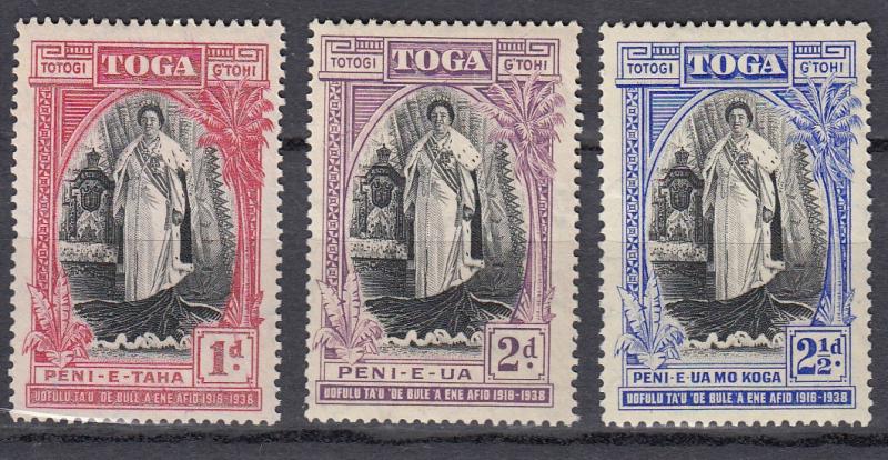 Tonga - 1938 Queen Salote Tupou Sc# 70/72 - MH/MLH (1115)