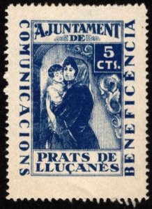 1937 Spain Civil War 5 Centimos Council Of Prats de Lluçanès Social Assistance