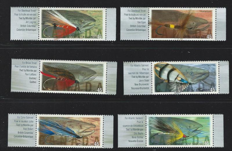 Canada fishing flies  MNH Scott cat.# 1715 - 1720