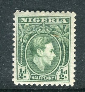 NIGERIA; 1938 early GVI portrait issue fine Mint hinged Shade of 1/2d. value