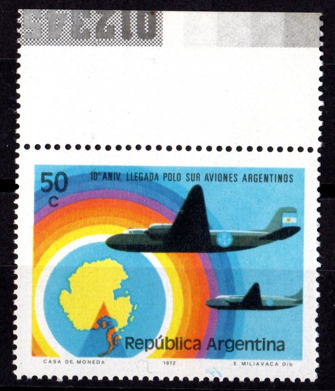 Argentina 1973 Sc#999 Anniv.First Fly to South Pole/Aircfrafts (1) MNH