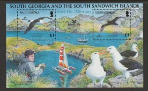 BIRDS-SOUTH GEORGIA #343 ALBATROSS & PETREL S/S MNH